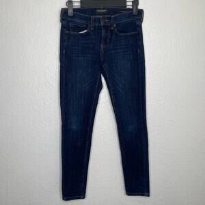 Banana Republic Womens Jeans Petite Size 24P Blue Denim Skinny Leg Dark Wash